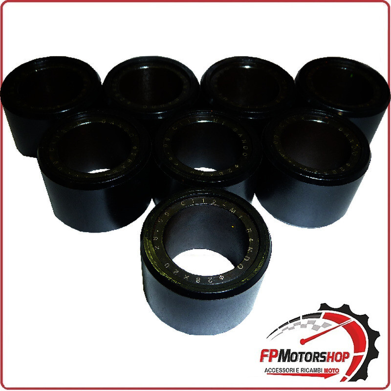 KIT 8 RULLI MASSETTE VARIATORE PER SCOOTER 20x12 12,3 PEUGEOT CITYSTAR SATELIS
