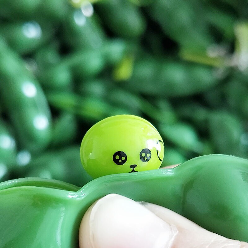 Stress Relieve Cute Squishy Peas In A Pod Keychain Keyring Mochi Bean