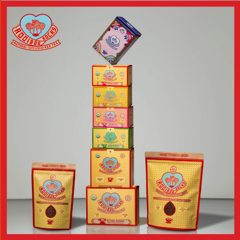 Rooibos Tea Immune Support Teabags - 100 USDA Organic Non GMO Naturally Caffeine