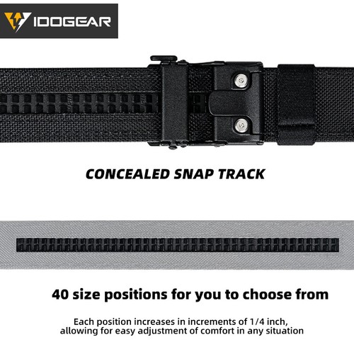 IDOGEAR Tactical Belt 1.5" Sturdy Ratchet Nylon Gun Belt Rigid Heavy Duty Army