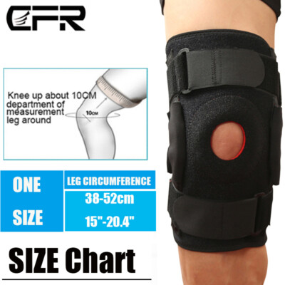 Knee Brace Hinged Compression Sleeve Open Patella Joint Support Stabilizer Wrap