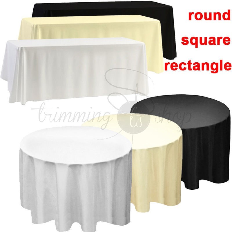 Tablecloth Table Cover Cloth Polyester Banquet Wedding Party White