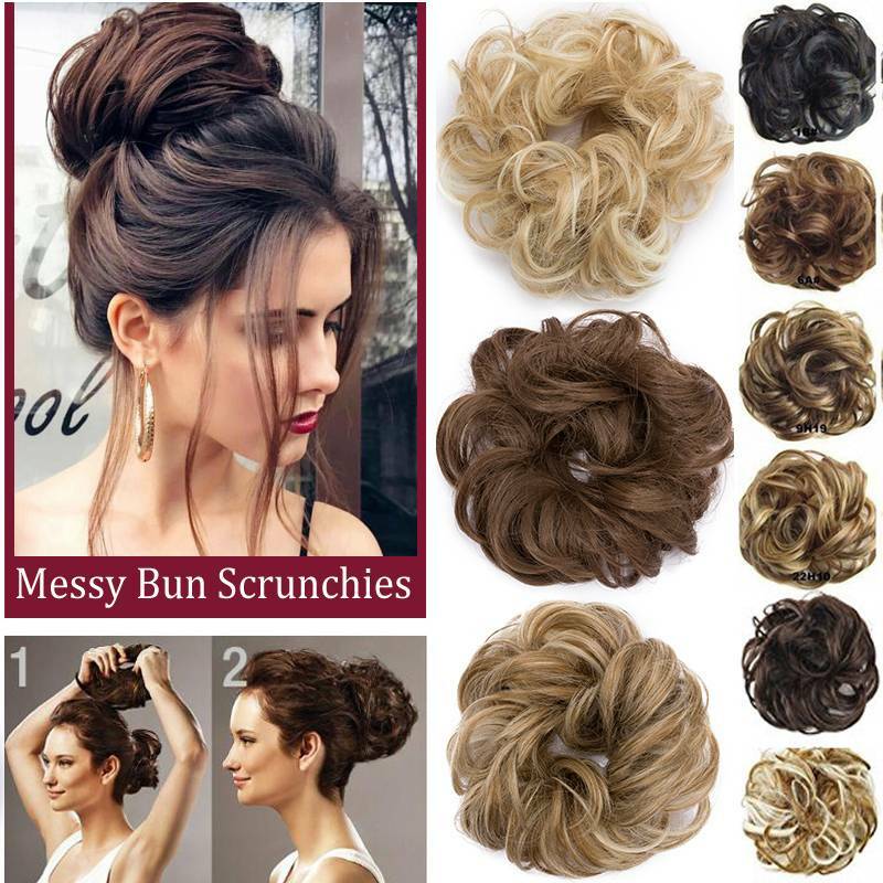 Scrunchie Bun Dutt Haarteil Haargummi Haarschmuck Pferdeschwanz Haarverlängerung