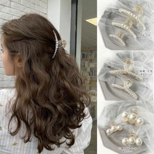 1pc Elegant Pearl Claw Hairpins Ladies Barrettes Crab Hairgrip Women Hair Access