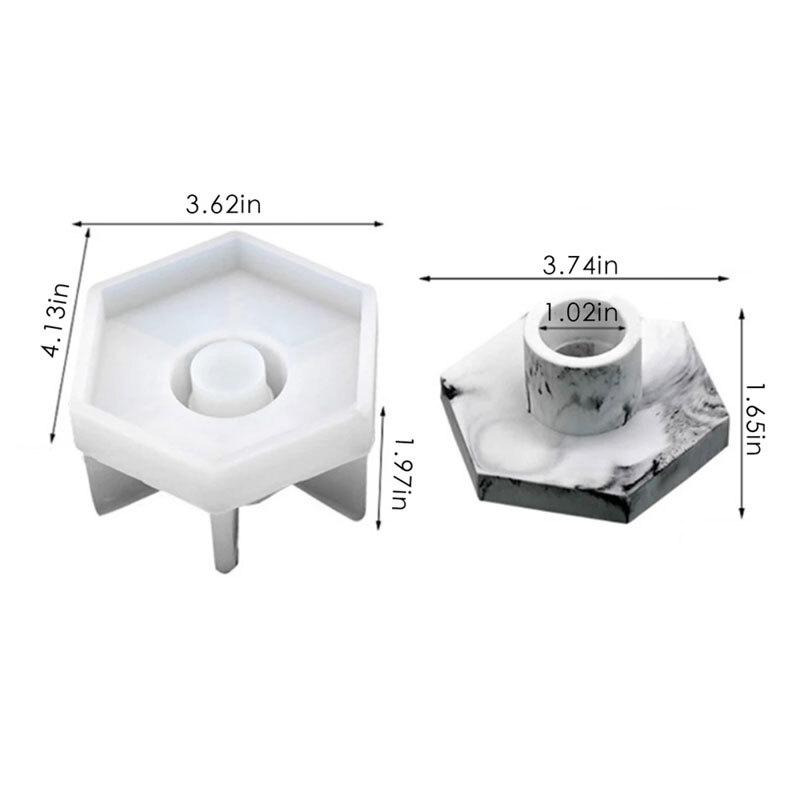 Silicone Pillar Candle Holder Mold Resin Making Epoxy Mould Casting Craft Tool