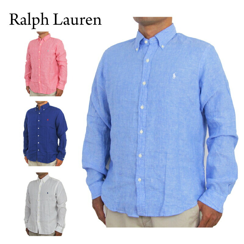 

Льняная рубашка классического кроя RL с длинным рукавом Polo Ralph Lauren, не заправленная