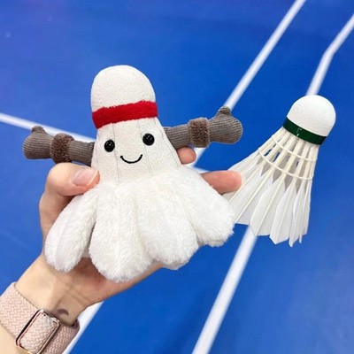 Cute Funny Sports Badminton Plush Toy Keychain Pendant Backpack Decoration Gifts