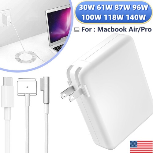 For Macbook 1&2 For MacBook Air Pro 60W USB-C L-Tip T-Tip Power