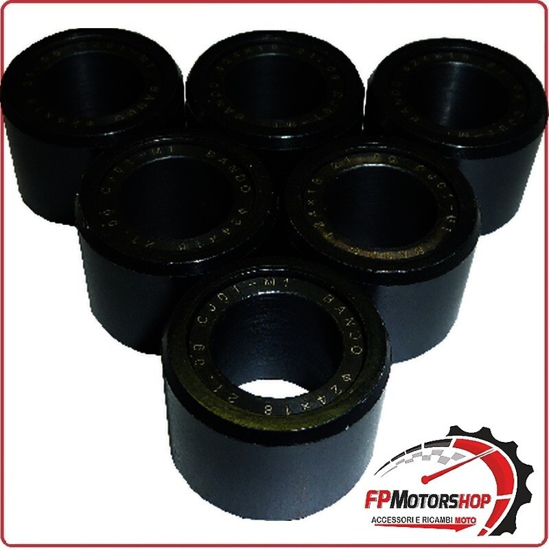 KIT 6 RULLI MASSETTE VARIATORE PER SCOOTER 24x18 21G SUZUKI 200 UH BURGMAN