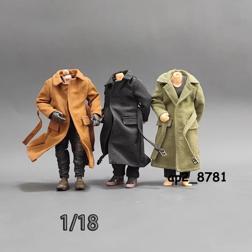 1/18 Turn-down Collar Wired Trench Coat Jacket Clothes For