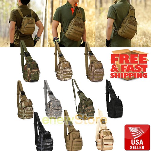 Tactical Sling Backpack Molle Shoulder Bag Travel Men Assault Chest Pack Holder