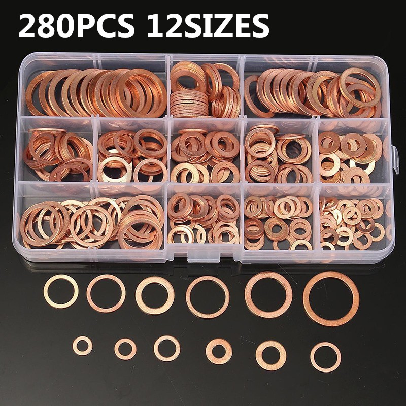 Drain Plug Crush Ring Washer Copper Flat Gasket Seal Assorted
