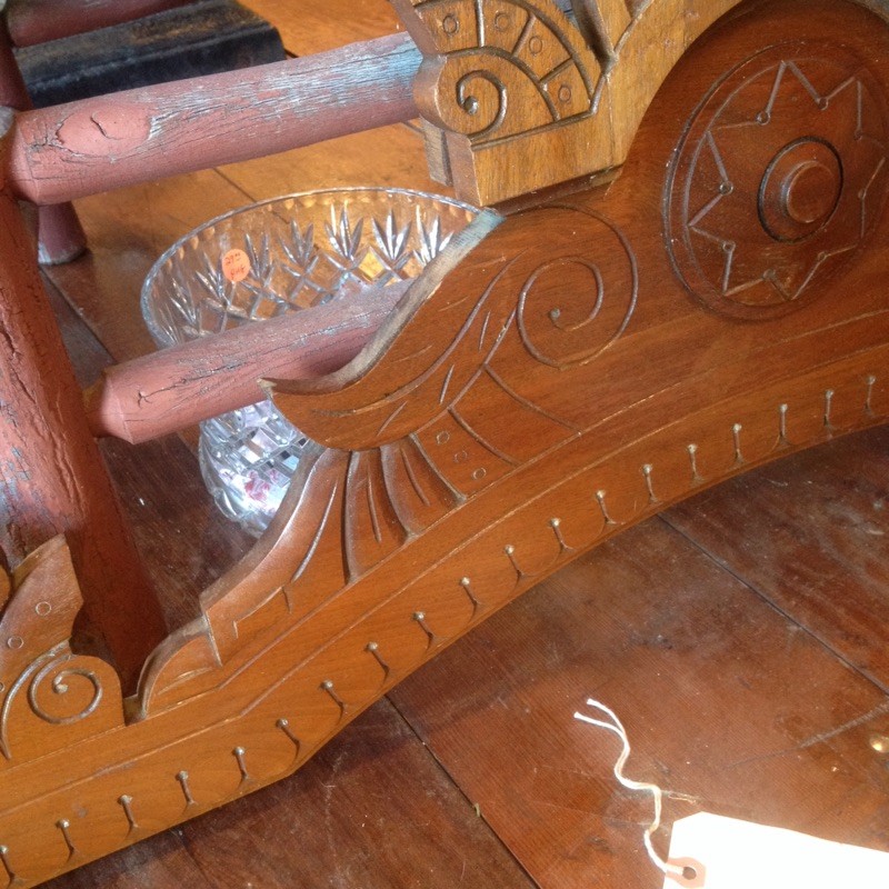 Antique Eastlake Furniture Pediment Walnut Victorian Header Crest Architectural