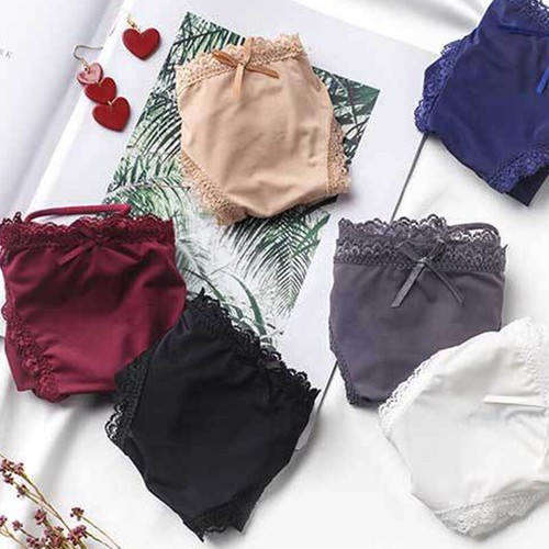 Women's Sexy Satin Lace Tanga Bikini Knickers Briefs Panties Lingerie Full Back