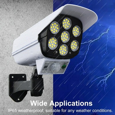 Outdoor Camera Fake Security CCTV Cam with Solar Powered Sensor Flash Lights