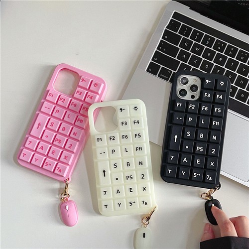 Soft Silicon Cute Toy 3D Keyboard Phone Case for iPhone XS 7 8 11 12 13 Pro Max