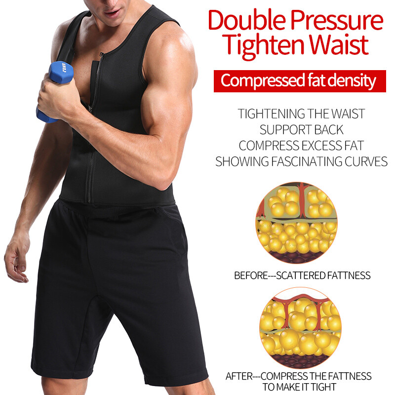 Men Weight Loss Workout Neoprene Body Shaper Sweat Sauna Suits Exercise Gym Vest