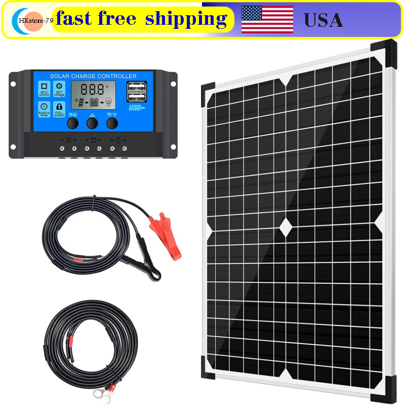 20 Watt 12V Solar Panel KitWatt Watt Volt Battery Charger Syst off Grid System