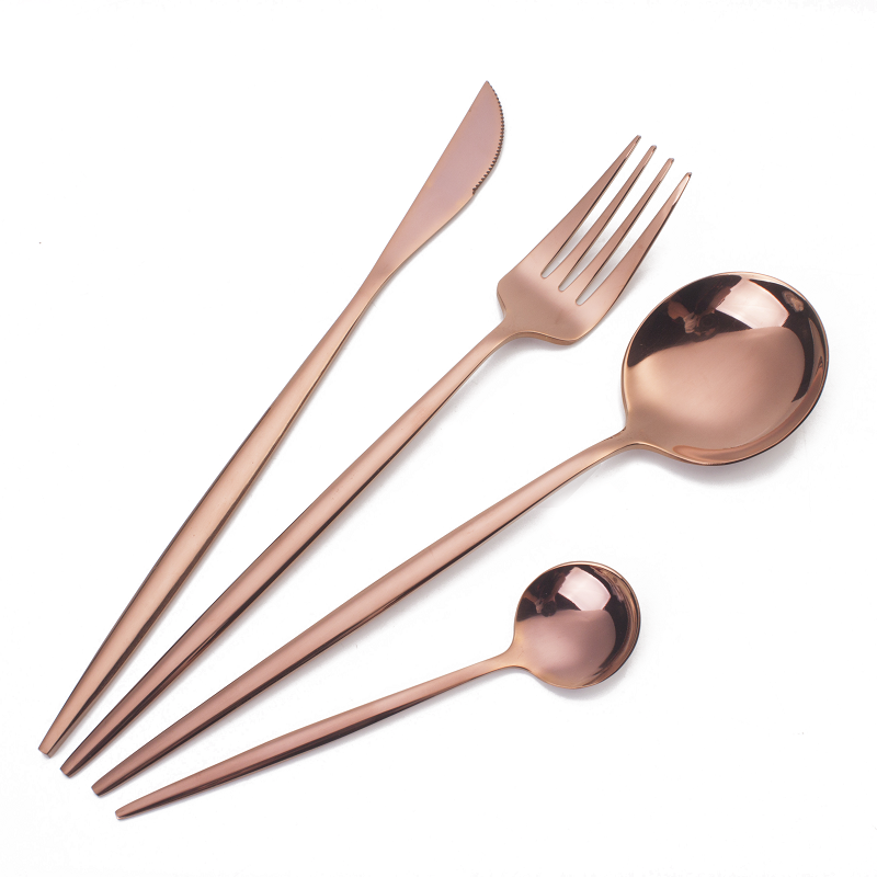 High Quality stainless steel Gold Metal- 4 Piece Silverware Set