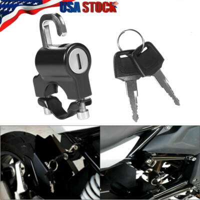 Motorcycle Helmet Lock Handlebar 22mm-26mm Anti-theft Security Motorbike 2 Keys