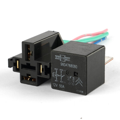 1Pce SongChuan 9804768080 Automotive Relay 4Pins 12V 50A With AVK01-4P Cable