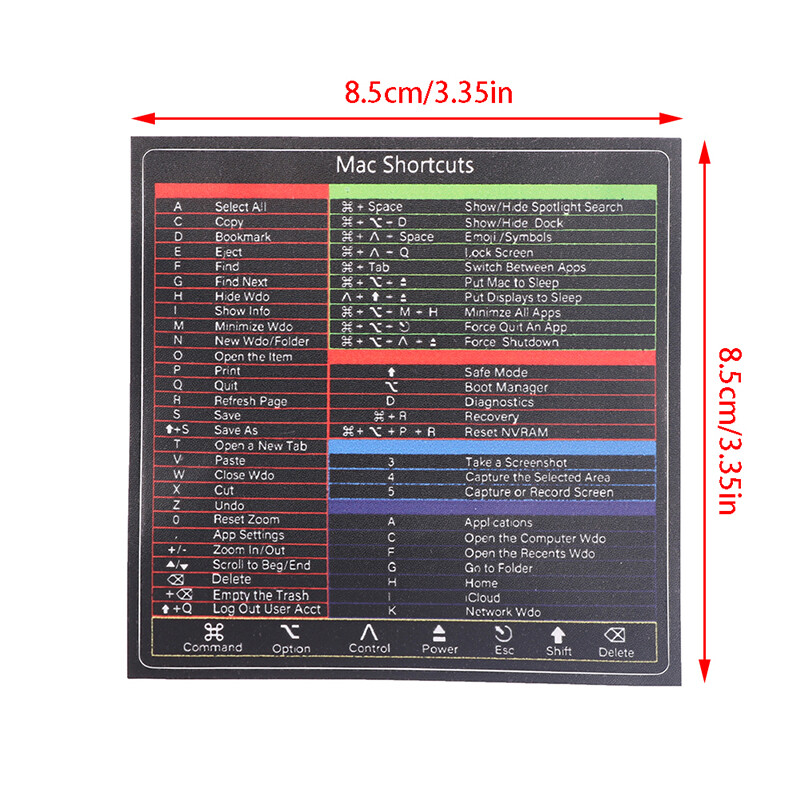 Design for Mac OS System Keyboard Shortcut Sticker for 2022-2008 (13-16S*