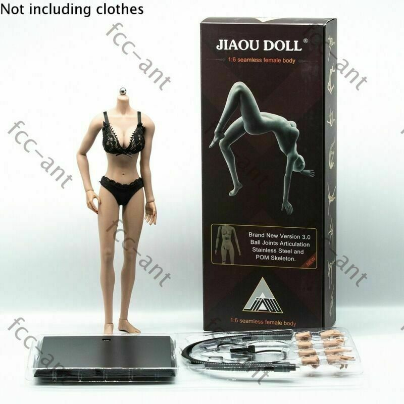 JIAOU DOLL 1/6 Big Bust Seamless Flexible Female Figure Body Changable Feet 12"