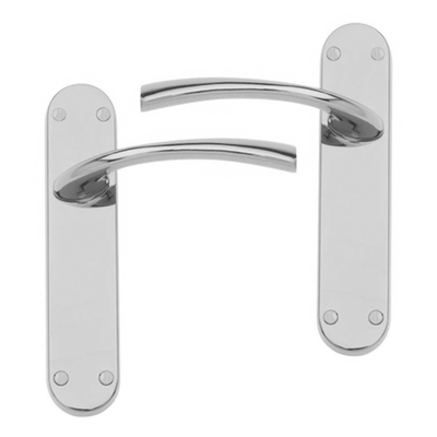 UAP Scimitar Chrome Internal Door Handles Pair- Lever on Backplate Latch Set