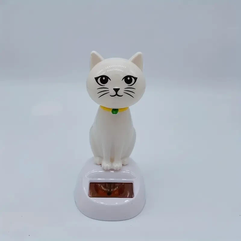 1pc Car Decoration Solar Energy Decoration Shaking Head Doll Cartoon Cat Shape