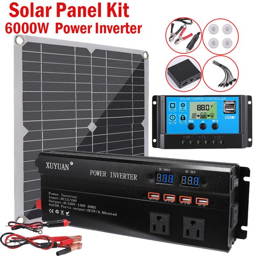 Solar Power Kit with Inverter Generator 100A Battery