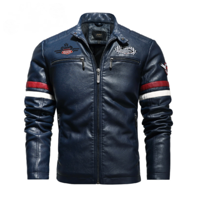 Slim pu leather best sale jacket