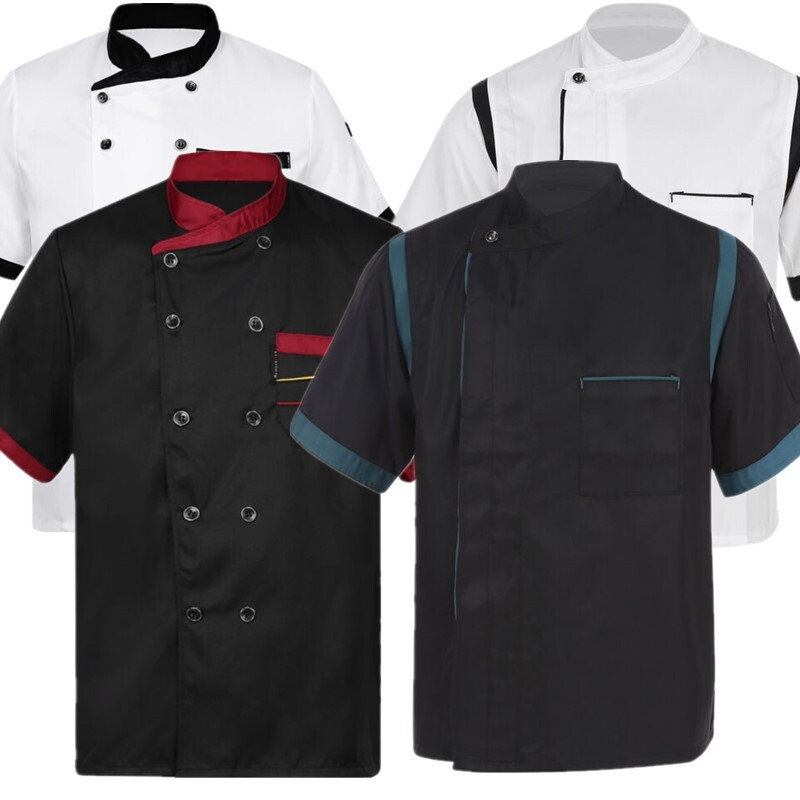 Mens Chef Jacket Coat Hotel Restaurant Kitchen Workwear Cooking Uniforms Tops