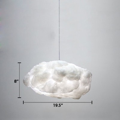 Modern Cloud Shape Pendant Light Cotton 1/2-Light Ceiling Lamp for Children Room