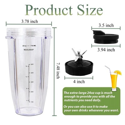24Oz Blender Cups Compatible for  Ninja Blender BL480 BL490 BL6405956