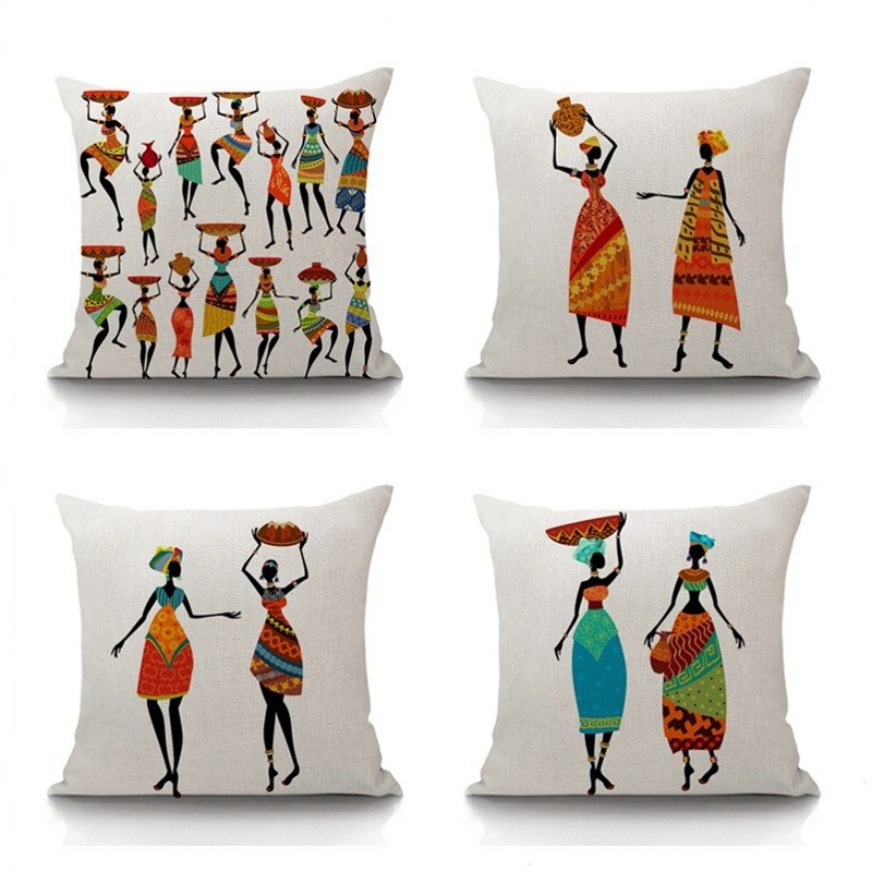 Details About African Cushion Cover 17 X17 Home Decor Gift Idea Africa Tribal Travel Boho