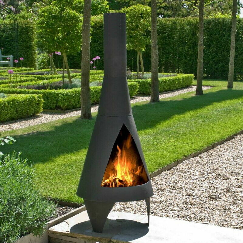 Купить Chimineas DURABLE Outdoor Steel Chiminea Retro With Cover Patio