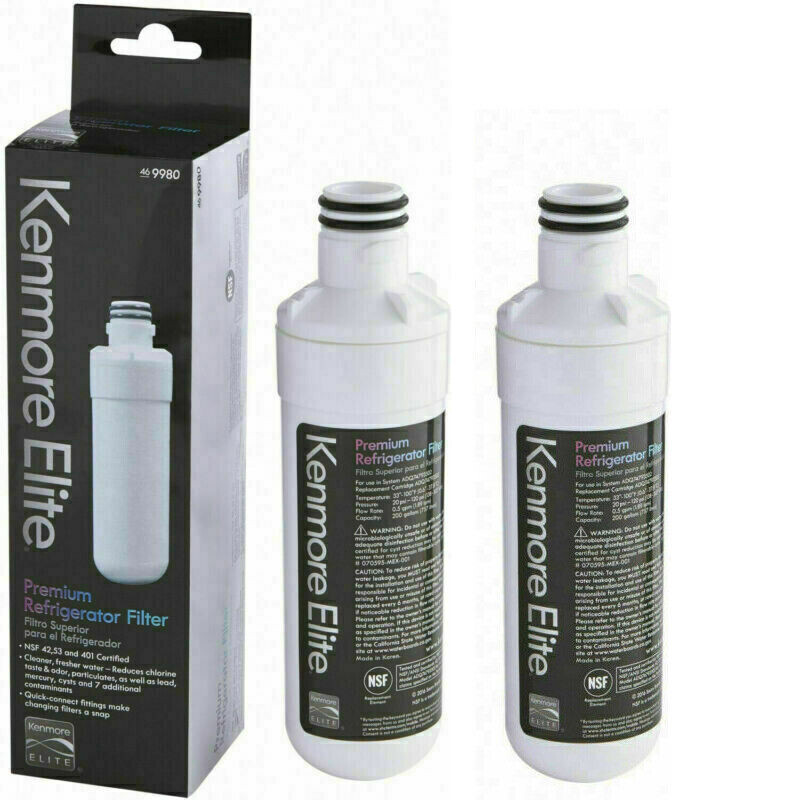 2 Pack Kenmore Elite 9980 469980 Refrigerator Water Treatment Filter White USA