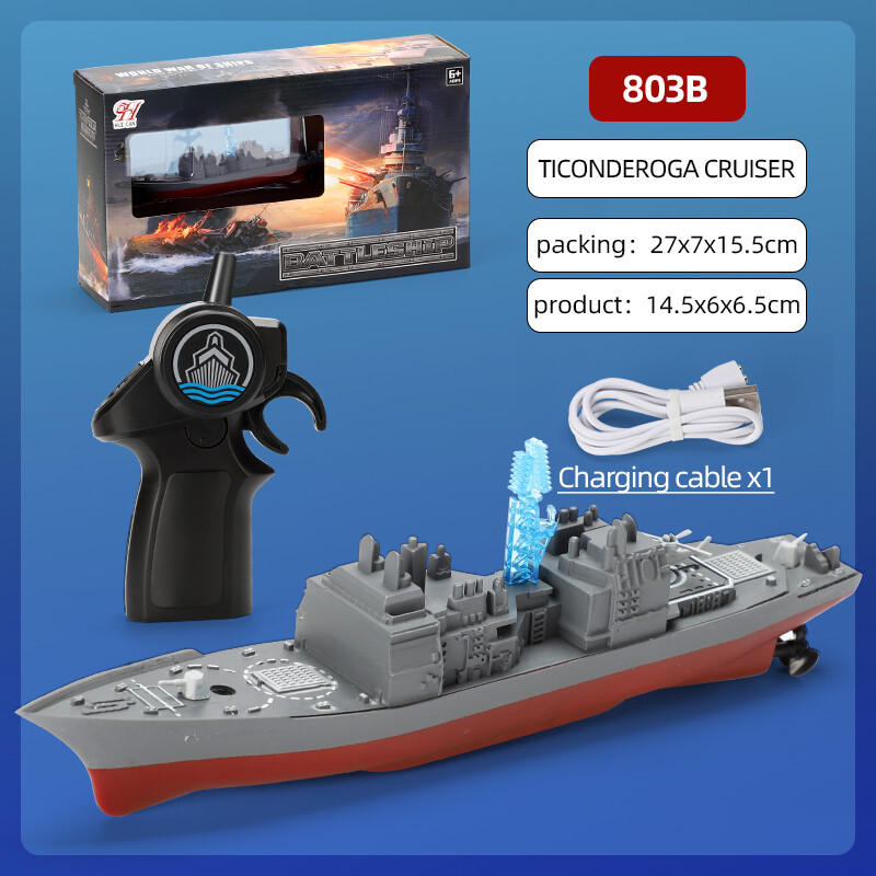 Remote Control Warship Model RC Ship Pool Lake Boat Cruiser Destroyer Water Toys