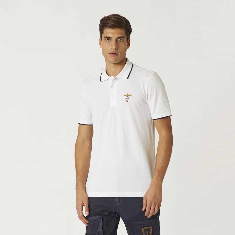 

Мужская палка Aeronautica Militare PO1308 Cotton Pique White, Белый