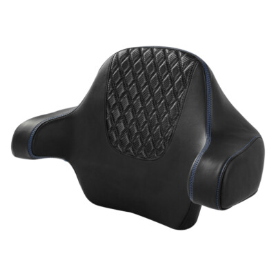 King Trunk Backrest Pad Fit For Harley Tour Pak Road King 14-23 Blue Stitching