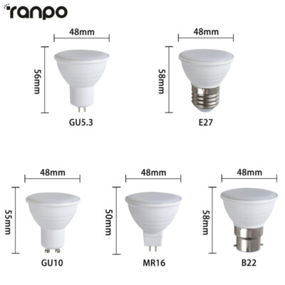 Dimmable 110V 220V GU10 MR16 120° LED COB Spotlight Bulb 7W GU5.3 E27 White Lamp