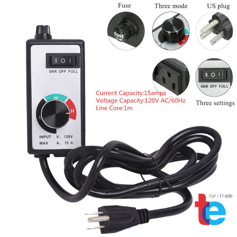 AC 120V Motor Speed Controller For Router Fan Variable Voltage Electric Rheostat