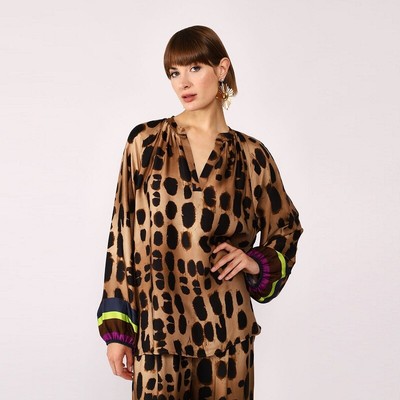 

Рубашка DIXIE CEG4VFPA Fantasy Animal с V-образным вырезом и рукавами Bishop I2023, Multicoloured