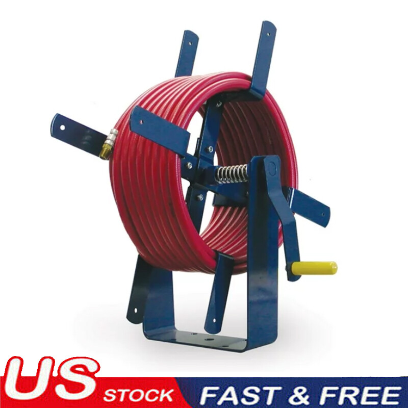 Air Hose Reel 9lbs Portable Holds 100 Feet of 3/8 in. Hose Storage 2024