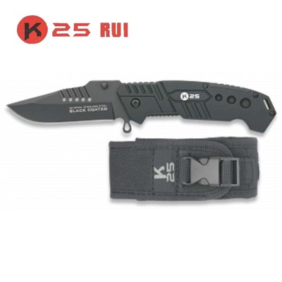 NAVAJA TACTICA K25 RUI BLACK COATED TITANIUM HOJA 8,5 CM KNIFE COLTELLO 19780