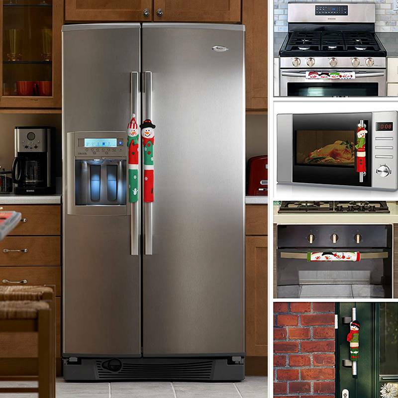 3pcs Refrigerator Door Covers Kitchen Decor Protector Christmas