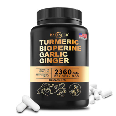Turmeric Curcumin with Ginger + Black Pepper, Joint Health Supplements
