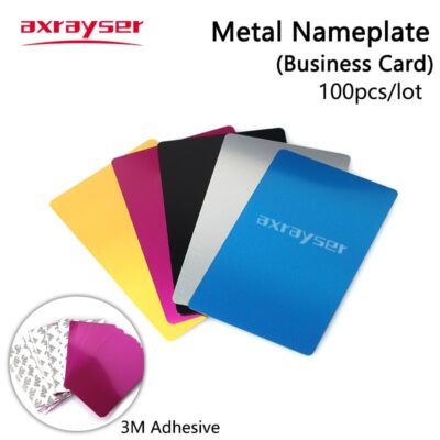 100PCS Metal Nameplate Business Card for Laser Marking Multicolor Aluminium New