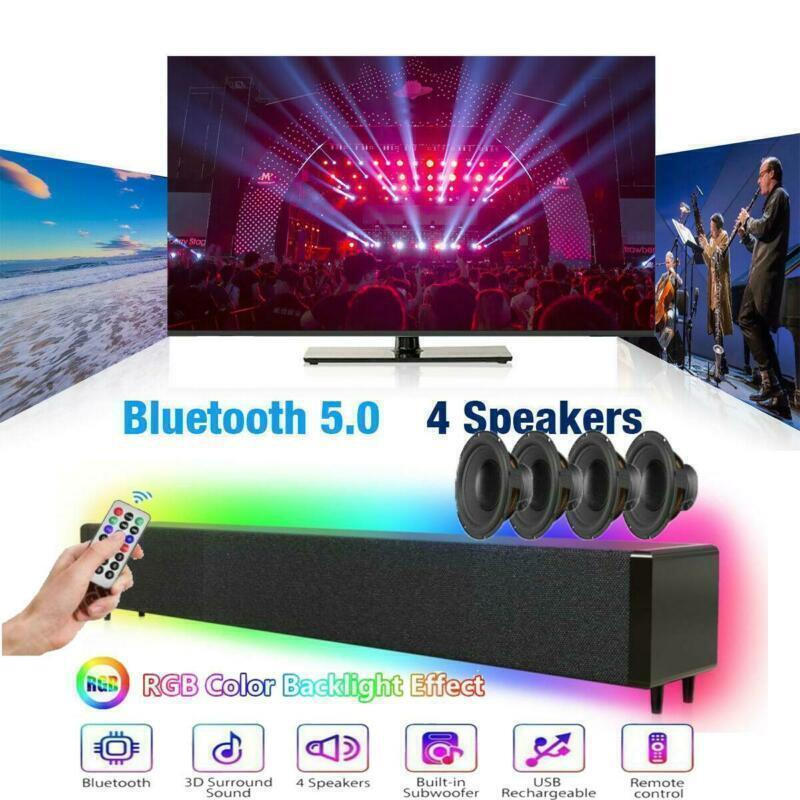 Wireless Surround Sound Bar 4 Speaker System BT Subwoofer TV