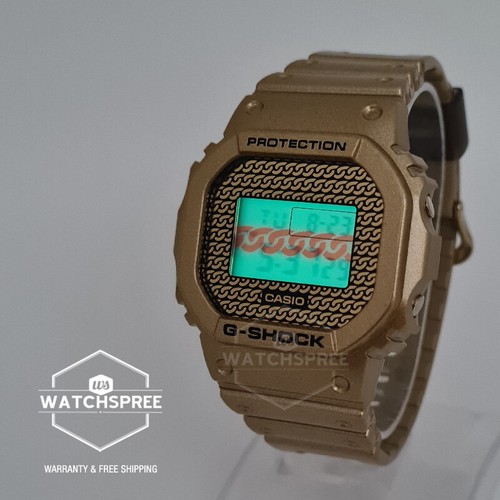 Pre-owned G-shock Casio  Dwe-5600 Lineup Carbon Core Guard Gold Resin Watch Dwe5600hg-1d